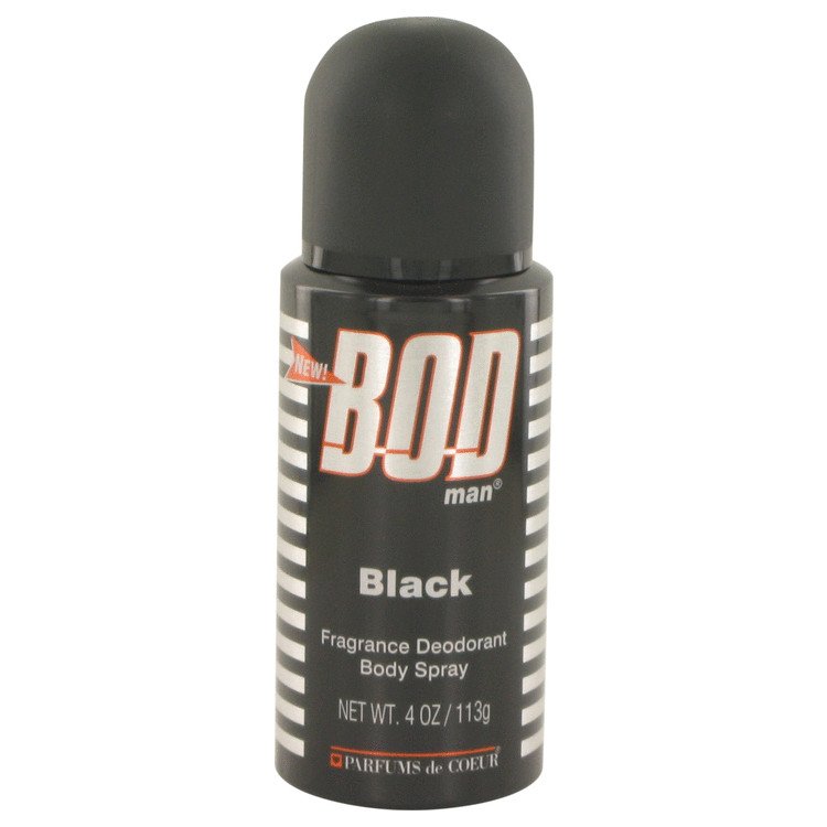 Bod Man Black by Parfums De Coeur Fragrance Body Spray 4 oz